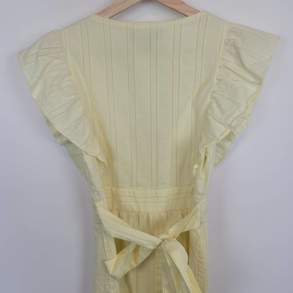 Lulu's Daydreaming Of You Yellow Swiss Dot Button-Front Mini Dress #376 - Picture 8 of 12